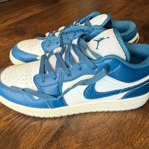 Nike Air Jordan 1 Youth 6.5 Blue and White Sneakers